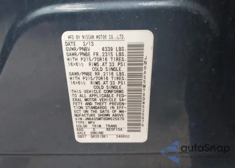 2013 Nissan Rogue S z USA, uszkodzony, nr VIN JN8AS5MT8DW525878